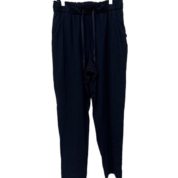 LuLulemon  Women‎ Pants 6 Solid Blue Drawstring Nylon Blend Tapered Leg - Picture 1 of 11